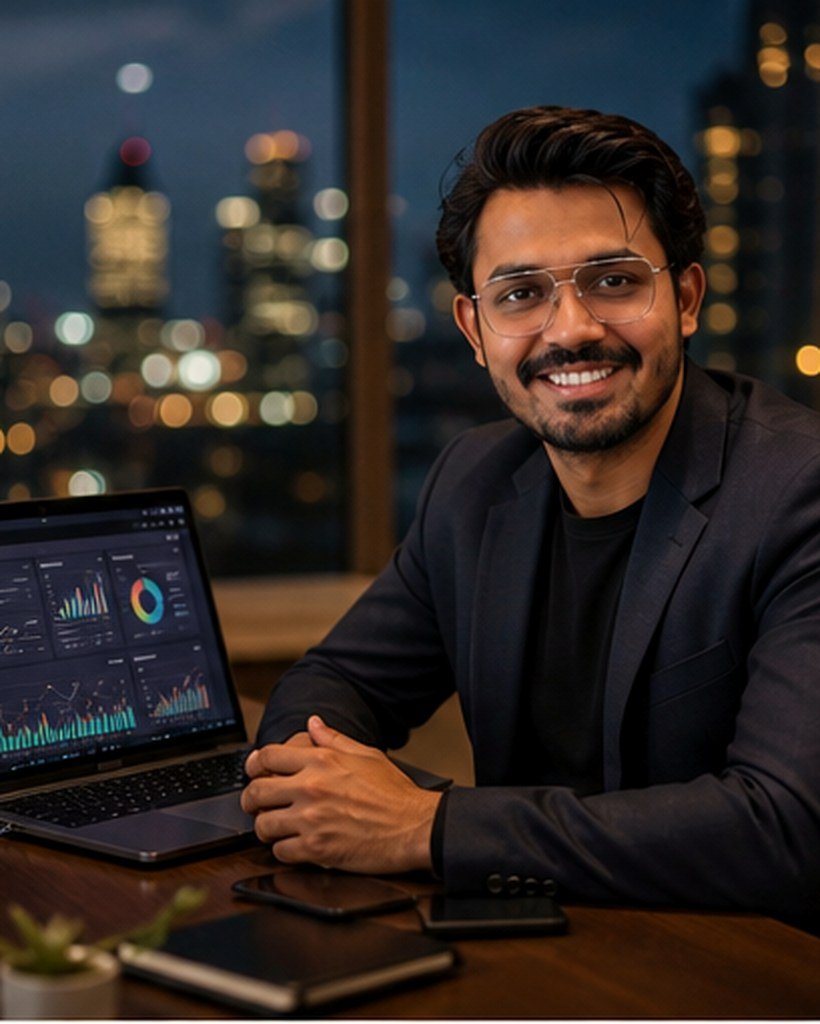 RG reviewing campaign analytics dashboards